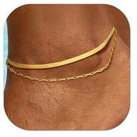 PROSTEEL Anklet for Women, Adjustable Waterproof Ankle Bracelets, Heart/Cuban/Figaro Foot Chain 316L Stainless Steel for Beach Summer with Gift Box Sn