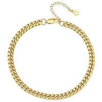 PROSTEEL Anklet for Women - Adjustable Ankle Bracelet Cuban Link Foot Chain Waterproof Summer Beach Jewellery Silver/Gold Plated/Black (Send Gift Box)