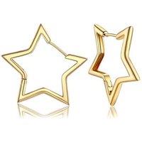 PROSTEEL Star Hoop Earrings for Women Stylish Hoops Silver/Gold Plated/Black 20/30/40/50/60mm for Ladies Girls With Gift Box Gold Plated 40mm diameter