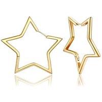 PROSTEEL Star Hoop Earrings for Women Stylish Hoops Silver/Gold Plated/Black 20/30/40/50/60mm for Ladies Girls With Gift Box Gold Plated 60mm diameter
