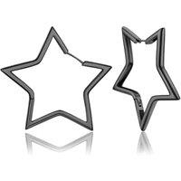 PROSTEEL Star Hoop Earrings for Women Stylish Hoops Silver/Gold Plated/Black 20/30/40/50/60mm for Ladies Girls With Gift Box Black 60mm diameter