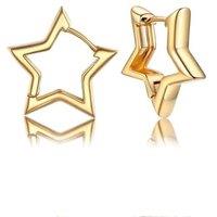 PROSTEEL Star Hoop Earrings for Women Stylish Hoops Silver/Gold Plated/Black 20/30/40/50/60mm for Ladies Girls With Gift Box Gold Plated 20mm diameter