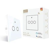 MOES WiFi RF433 Smart Light Switch, No Neutral Wire Needed, Single Live Wire Touch Wall Switch, Compatible with Smart Life/Tuya App, Voice Control Ava