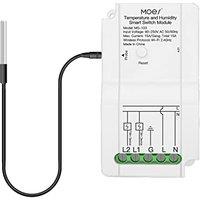 MOES WiFi Smart DIY Switch Module with Waterproof Temperature Sensor, Dual Output Controller, Smart Life App Wireless Remote Control, Works with Alexa