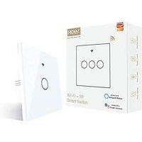 MOES WiFi RF433 Smart Light Switch, Tuya 1 Gang Single Live Wire Touch Switch, No Neutral Wire Required, Compatible with Smart Life App, Voice Control