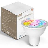 MOES ZigBee Smart LED Bulb, 5W GU10 RGB Colour Cold White Dimmable, App Remote and Voice Control, Work with Alexa Google Assistant, 2200-6500K 345lm (
