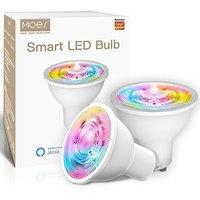 MOES ZigBee Smart LED Bulb, 5W GU10 RGB Colour Cold White Dimmable, App Remote and Voice Control, Work with Alexa Google Assistant, 2200-6500K 345lm 2