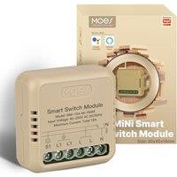 MOES Mini Smart Light Switch WiFi Module, Flush-mounted, Power Consumption Monitor, Alexa Switch Module, MOES App Compatible with Alexa and Google Hom