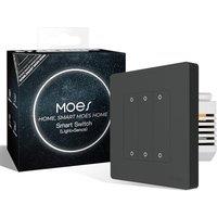 MOES ZigBee Smart Light Switch, Scene Controller, Neutral Wire Required, 2 Switches Association, Voice/App/Timer Control, Zigbee Repeater, Works with