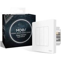 MOES ZigBee Smart Light Switch, Scene Controller, Neutral Wire Required, 2 Switches Association, Voice/App/Timer Control, Zigbee Repeater, Works with