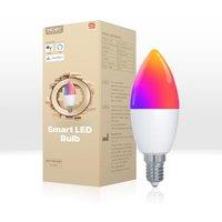 MOES Smart Bulb E14 C37 Candle Light Bulbs, Matter Over WiFi, 6W 470lm 2700K-6500K RGB Dimmable 16 Million Colour Warm White Changing, Compatible with