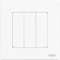 MOES ZigBee Smart Scene Switch with Star Ring Design - Requires MOES ZigBee Gateway, One Button Toggling, Whole House Linkage, 3 Gang, White White 3 G
