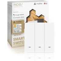 MOES Matter Smart Switch, Matter over WiFi, 2-Way Sync Switch, Neutral Wire Required, Compatible with Alexa/Apple Home/Google Home/SmartThings, Tuya A