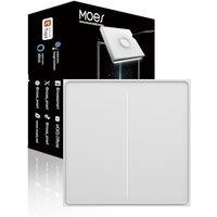 MOES ZigBee Smart Switch - Glass Panel Proximity Sensor Touch Control, Haptic Feedback, Remote Timer Control, Works with Alexa Google Home, Neutral Wi