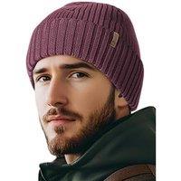 Outdoor Shaping Merino Wool Beanie for Men & Women, Unisex Daily Cuffed Plain Knit Hat, Soft Warm Winter Hat One Size Wine