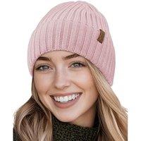 Outdoor Shaping Merino Wool Beanie for Men & Women, Unisex Daily Cuffed Plain Knit Hat, Soft Warm Winter Hat One Size Light Pink