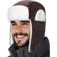 Outddor Shaping Trapper Hat for Men Women Windproof Trooper Hat Ushanka Ear Flaps Warm Winter Outdoor Hats Black Coffee