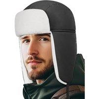 Outddor Shaping Trapper Hat for Men Women Water Resistant Trooper Hat Windproof Ushanka Ear Flaps Warm Winter Outdoor Hats Black