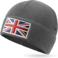 Outdoor Shaping UK Flag Tactical Beanie Recycled Fleece Material Sustainable Warm Ideal for Hiking and Tactical Use Rock Grey