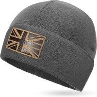 Outdoor Shaping UK Flag Tactical Beanie Recycled Fleece Material Sustainable Warm Ideal for Hiking and Tactical Use Grey