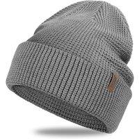Outdoor Shaping Soft Merino Wool Blend Knit Cuffed Beanie for Men Women Winter Warm Ski Skull Caps Mixed Grey