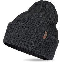 Outdoor Shaping Soft Merino Wool Blend Knit Cuffed Beanie for Men Women Winter Warm Ski Skull Caps Black
