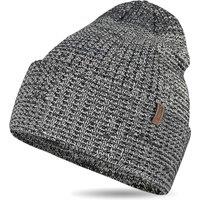 Outdoor Shaping Soft Merino Wool Blend Knit Cuffed Beanie for Men Women Winter Warm Ski Skull Caps Black/Grey