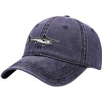 Outdoor Shaping Fish Embroidery Vintage Style, Dad Hat Soft Washed Cotton Adjustable, Baseball Cap Unstructured Casual, Unisex Classic Cap Comfortable