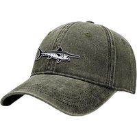 Outdoor Shaping Fish Embroidery Vintage Style, Dad Hat Soft Washed Cotton Adjustable, Baseball Cap Unstructured Casual, Unisex Classic Cap Comfortable