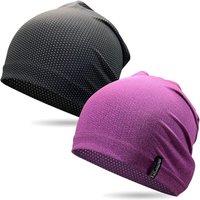 Outdoor Shaping 2 Pcs Cooling Skull Caps for Men Women, Breathable 3D Mesh Lightweight Slouchy Beanie for Cycling Gym Running
