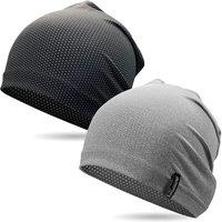 Outdoor Shaping 2 Pcs Cooling Skull Caps for Men Women, Breathable 3D Mesh Lightweight Slouchy Beanie for Cycling Gym Running