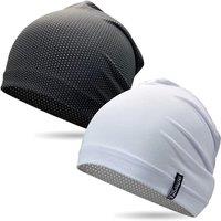 Outdoor Shaping 2 Pcs Cooling Skull Caps for Men Women, Breathable 3D Mesh Lightweight Slouchy Beanie for Cycling Gym Running