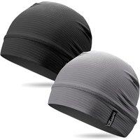 Outdoor Shaping 2 Pcs Cooling Skull Caps for Men Women, Breathable 3D Mesh Lightweight Slouchy Beanie for Cycling Gym Running