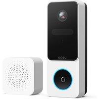 aosu 2K Video Doorbell Camera Wireless, 170 Wide Angle, Package Detection | PIR Motion Detection for Front Door, 2-Way Talk, Night Vision, 2.4GHz &