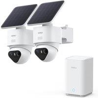 aosu T2 Ultra 4K Security Cameras Wireless Outdoor Solar, 2 Cam Kit & aosuBase 2.0, Smart Home Security System with TrueColor Night Vision, AI Recogni