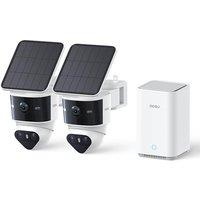 aosu T2 Pro Security Camera Outdoor Wireless, 2 Cam Kit Outdoor Camera, 3K Dual Cam No Blind Spot Security Camera for Home, 170 Wide + 360 PTZ, AI