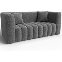 RUMMY High-rebound Soft Foam Sofa, Small 2 Seater with 2 Pillows for Living Room, Bedroom, Office, Comfy Couch With Armrests, Modern Grey Love Seat