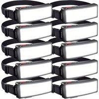 LETOUR 10 Pices LED Head Torch, Rechargeable COB Head Torch Super Bright Headlamps 1000Lumen Lightweight Waterproof Headlight 3 Modes Work Light, 1200