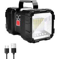 LETOUR Torch Rechargeable 10000mAh 10000LM LED Super Bright Multifunction Flashlight 7 Modes Camping Torch Large Light Powerful USB Power Bank for Out