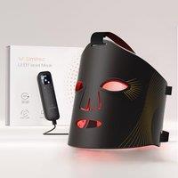 LED Face Mask, Red Light Therapy Mask, Five Modes Red & Blue LED, Remote Control, 4000mAh, Storage Bag, Head Strap, Eye Pads(S/M/L), Office and Home U