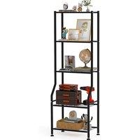 5-Tier Narrow Storage Shelves, 500LBS Total Capacity Metal Wire Rack with Leveling Feet, Rust-Resistant Organizer for Small Space, Kitchen, Bathroom,