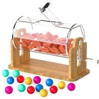 Orionstar Acrylic Raffle Drum with Bamboo Base, Games & Events Pro Transparent Prize Spinner, Holds 2000 Tickets