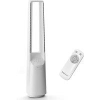Pro Breeze Silent Bladeless Portable Tower Fan - Ultra Quiet Standing Air Circulator with Remote Control, Timer, 10 Speeds & LED Display White
