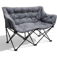 Double Camping Chair for Adults, 320kg Heavy Duty Camping Sofa, Thickened Padded Folding 2 Seater Chair with Carry Bag, Oversized Comfy Camp Furniture