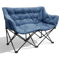 Double Camping Chair for Adults, 320kg Heavy Duty Camping Sofa, Thickened Padded Folding 2 Seater Chair with Carry Bag, Oversized Comfy Camp Furniture