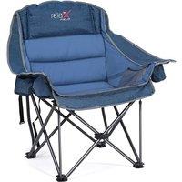Oversized Camping Chair for Adults, Thick Padded Comfort Folding Fishing Chair 227KG with Cup Holder for Outdoor Garden Sport Beach Camp, Blue Padded