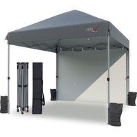 Pop Up Gazebo 3m x 3m with 1 Side, Waterproof Outdoor Gazebo, 300D Oxford Fabric with UPF 50+ UV Protection, Heavy Duty Steel Frame & Sandbags, Foldin