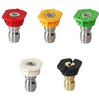 Stone Banks 5 Quick Connect Nozzles for Wilks-USA/ P1/ Hyundai/RocwooD Petrol Pressure washer, 5 Nozzle Tips for 1/4'' Quick Connector electric Pressu