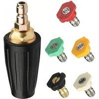 Stone Banks Brass Rotating Turbo Nozzle 4000PSI, 1/4 Quick Connect Pressure Washer Nozzle with 5 Tips, Pressure Washer Cleaner Gun Nozzles Accessory