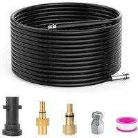 StoneBanks 10 m Pressure Washer Drain Pipe Hose Cleaning Kit Replacement for Karcher K2-K7, Bosch, Lavor,Sewer Jetter Hose with Jet Nozzle 180Bar 10 m